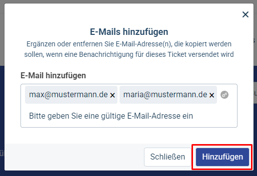 Adding users to the ticket by their email